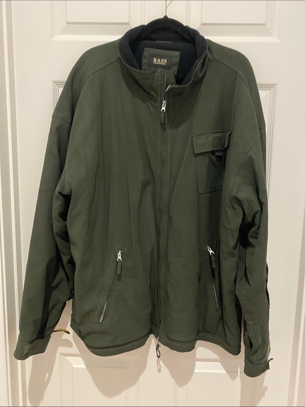 Bass Men's Military Field Fleeced Lined Jacket in Olive Green